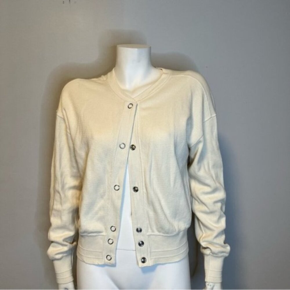 Coen Japanese Brand Ivory Sweater Top Button Down Cardigan Free Size